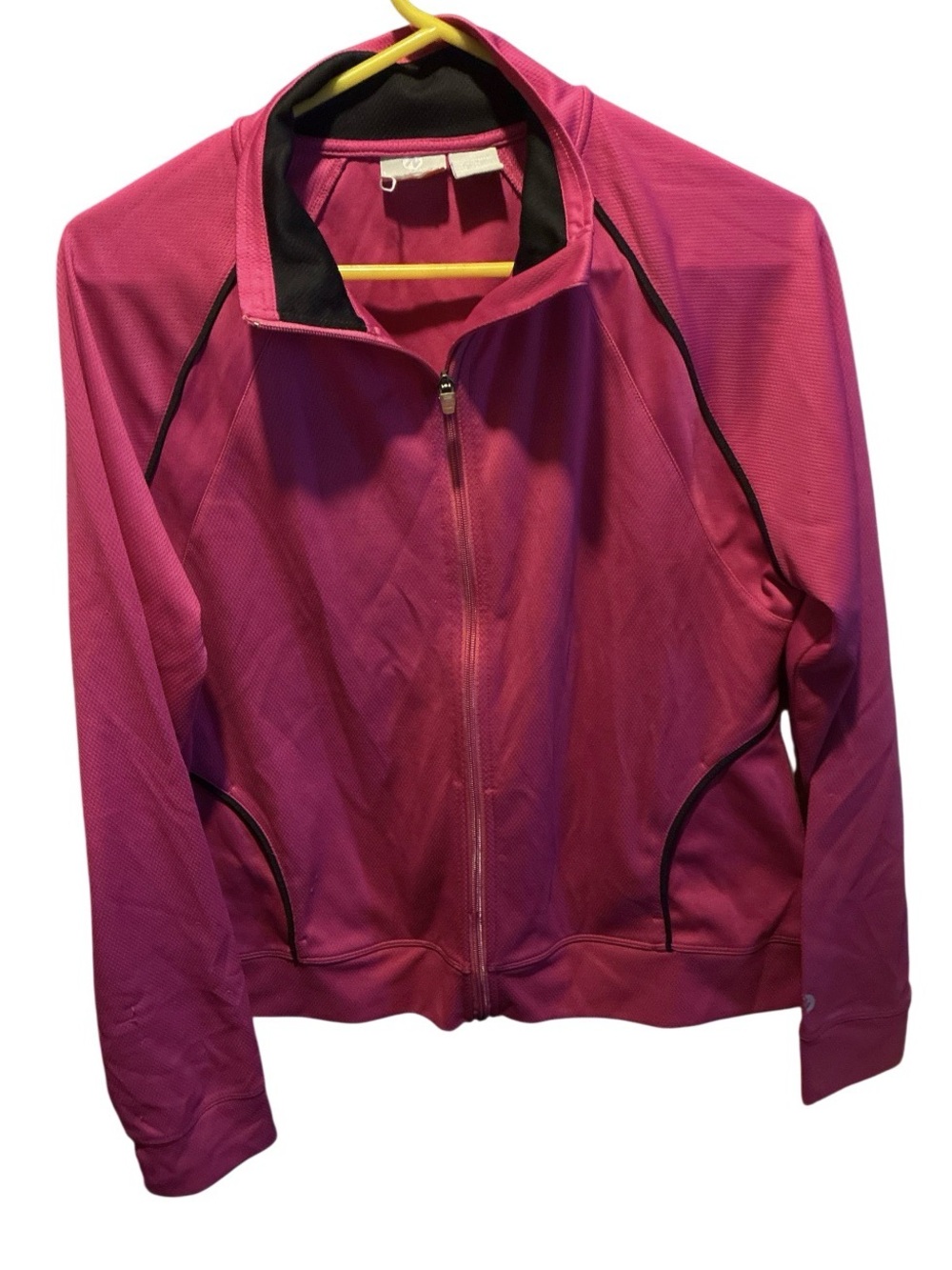 IKONIK Petite Women's Full Zip Track Jacket Hot Pink Black Trim Size PM / PL